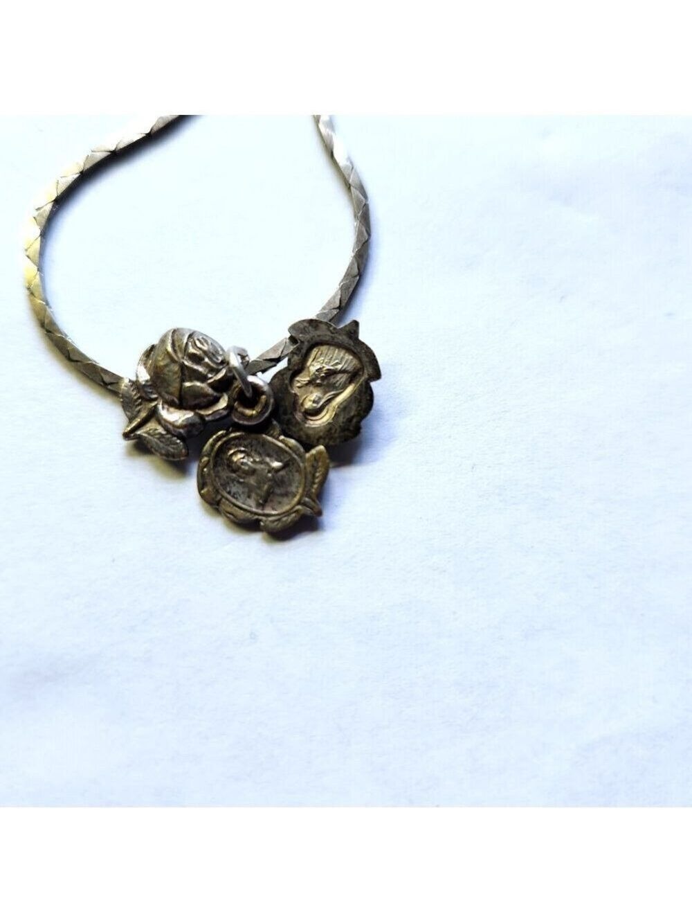 Vintage Religious Slider Locket Pendant: Holy Mary Our Lady and Holy Christ